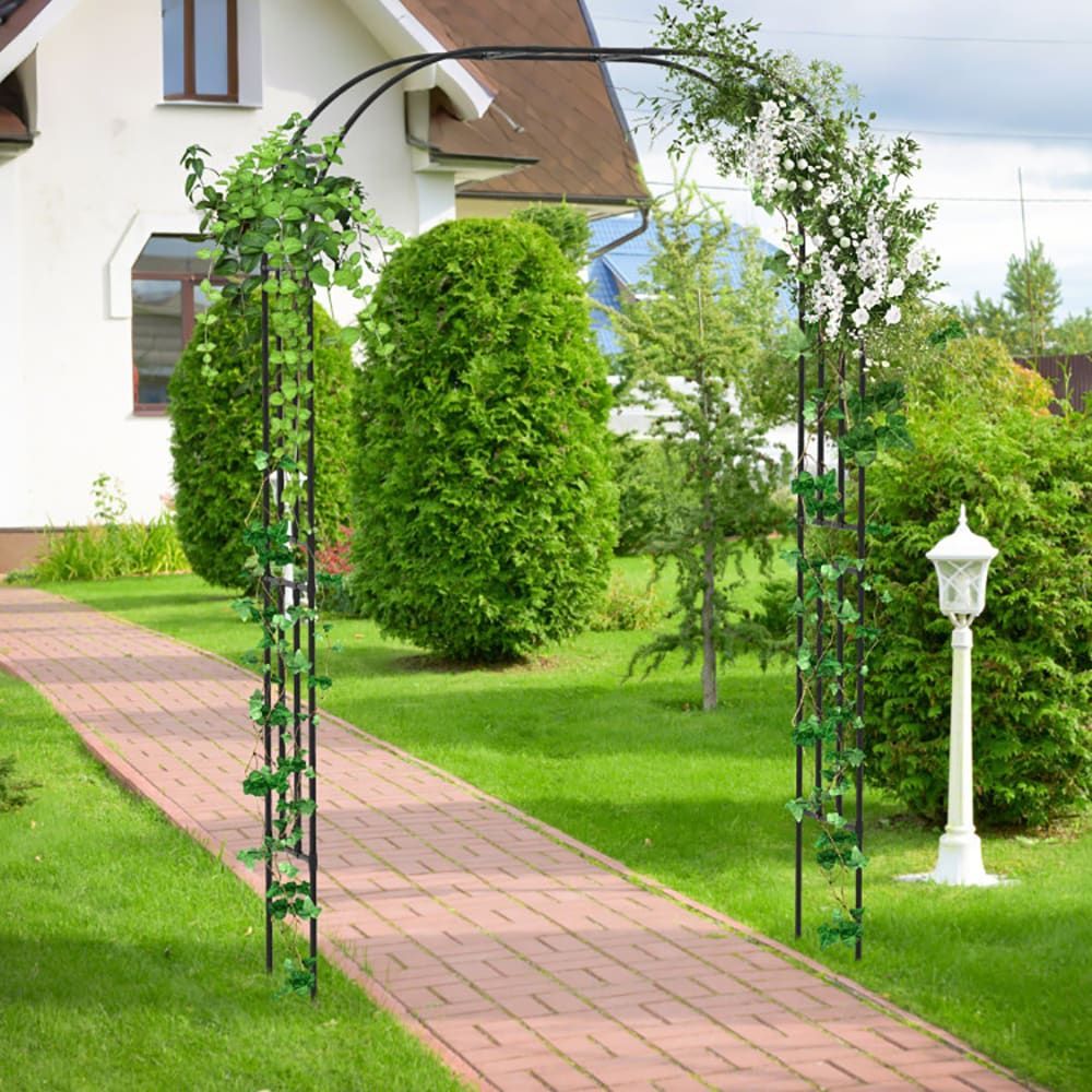 Outdoor Metal Garden Arch Trellis For Climbing Plants Grape Vine Flower_maomaolike.com