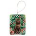 York Chocolate Cat By The Christmas Tree Porcelain Ornament Christmas Tree Hanging Decorations For Home Christmas Holiday, Rectangle, Gift, Multicolor_maomaolike.com