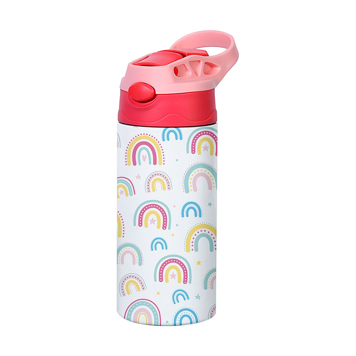 350ml Cartoon Pattern Vacuum Cup Kids Insulated Water Bottle Cute Animal Straw Thermos Mug Handheld Kettle For Outdoor_maomaolike.com