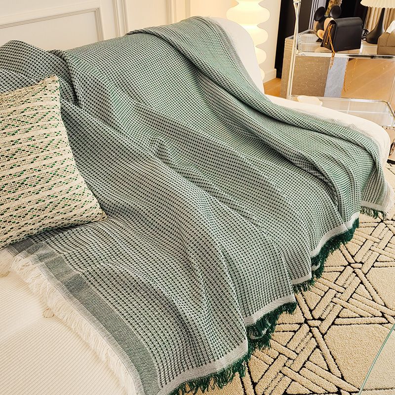 Bohemian Style American Single Throw Blanket Country Vintage Sofa Chair Cover One-Piece_maomaolike.com