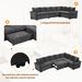124.8"L-shaped Sofa Convertible Sofa Bed Pull Out Sofa Sleeper With Two Back Pillows, Two USB Ports And Two Power Sockets For Living Room_maomaolike.com