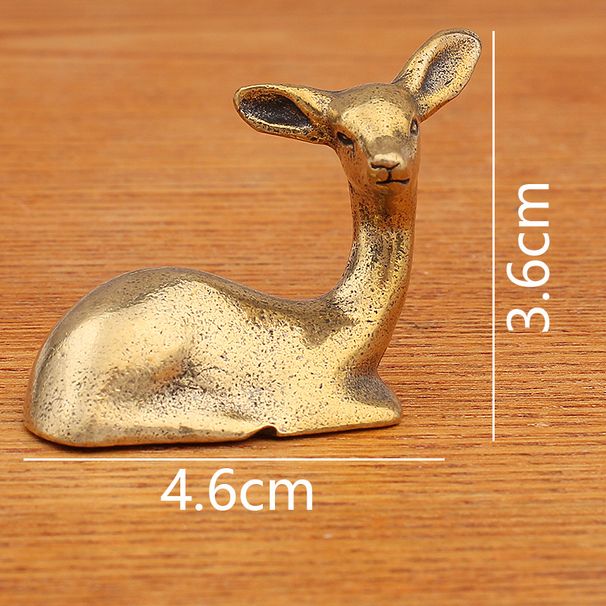 Brass Mini Deer Fulu Decoration Home Christmas Gift Small Ornament Copperware Stall Item Metal Craft_maomaolike.com