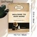 Vintage Humorous Welcome Painting Poster, Distressed Retro-style With Gramophone & Penguin Poster, Playful Witty Home Message Decor Ideal For_maomaolike.com
