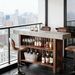 Home Bar Unit, Modern 2-Tier Bar Table With Footrest_maomaolike.com