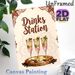 Drinks Station Painting Poster, Vintage Bohemian Style Poster, Elegant Pink Cocktail With Mint & Lime Design, Creates Cozy Beverage Area Atmosphere_maomaolike.com
