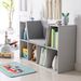 6-Cubby Kids Bookcase With Reading Nook And Cushion, Multi-Purpose Storage Organizer For Bedroom, Living Room, Grey_maomaolike.com