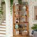 6-Tier Corner Bookshelf, 64.96" Corner Bookcase With Anti-Drop Panel_maomaolike.com