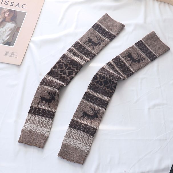 Autumn and winter stockings over the knee thigh socks women's yoga stockings rabbit wool thickened warm leg warmers deer_maomaolike.com