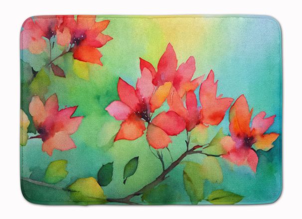 Missouri Hawthorns In Watercolor Memory Foam Kitchen Mat Machine Washable Anti-Fatigue Mat Cushion Comfort Bath Mat Or Kitchen Rug_maomaolike.com