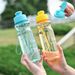650ML Transparent&Portable Leak-proof Shaker Sports Water Bottle With Lid For School Gym Travel Girl Boy BPA Free_maomaolike.com