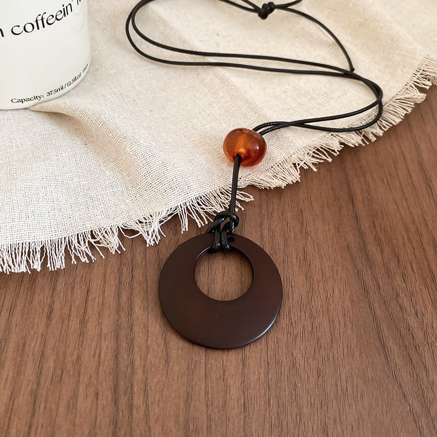 Resin Candy Pendant Necklaces For Women Retro Long Wax Rope Sweater Chains Simple Cute Aesthetic Birthday Party Jewelry_maomaolike.com