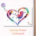 Fetus & Heart Themed Painting Poster, Vibrant Watercolor Style Poster, Colorful Heart-shaped Frame With Fetus Silhouette, Warm Heartfelt Decor Ideal_maomaolike.com