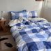 Wholesale Nordic Style Simple Pure Four-Piece Set Retro Plaid Vintage Full Cotton Satin 60s Thickened Brushed 4 Pieces_maomaolike.com