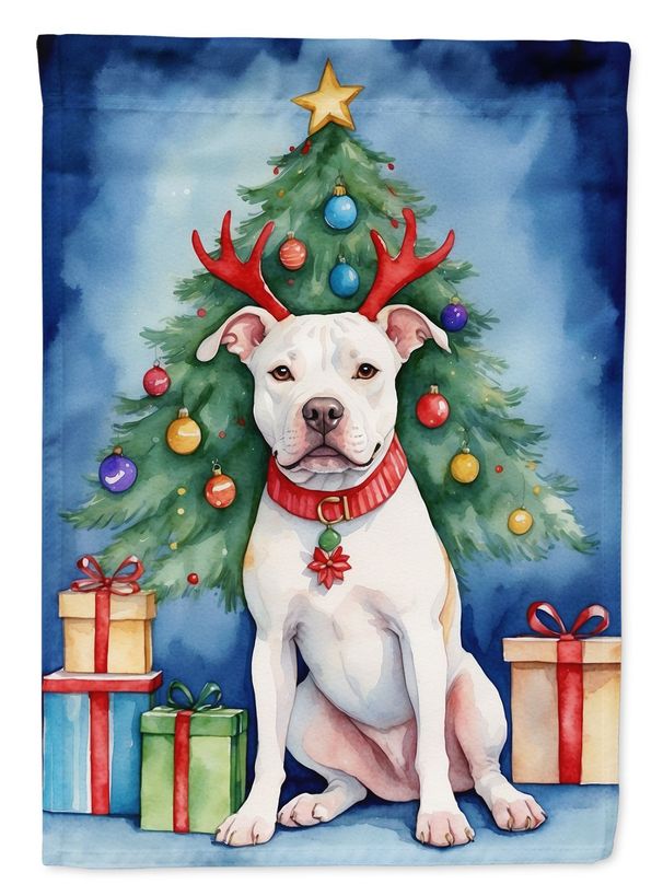 Pit Bull Terrier Christmas Reindeer Garden Flag Mailbox Flag Decorative Yard Flag Banner Outside Patio Artwork Yard Flower Beds, Garden Size, Multicolor_maomaolike.com