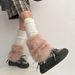 y2k knitted patchwork woolly socks Millennium Spice Grey leg tops Warm pile socks_maomaolike.com