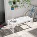 Slatted Wooden Garden Bench, Curved Seat Front Porch Bench, White_maomaolike.com