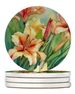 Utah Sego Lilies In Watercolor Large Sandstone Coasters Pack Of 4 Absorbent Round Coasters Decor Gifts For Men Or Women, 4 In, Multicolor_maomaolike.com