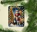 Bernese Mountain Dog And Santa Claus Porcelain Ornament Christmas Tree Hanging Decorations For Home Christmas Holiday, Rectangle, Gift, Multicolor_maomaolike.com