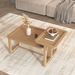 Modern 2 Piece Nesting Rattan Wood+ MDF Coffee Table Set In Natural_maomaolike.com