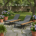 WATERLOO CHAISE LOUNGE WITH ATTACHED WOOD SIDE TABLE SET OF 2 62756.00BLKMP2_maomaolike.com