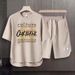 Men's Clothing 2024 Waffle Casual Summer Suit Men's Loose Teen Short sleeved T shirt Shorts Handsome Two piece Suit_maomaolike.com