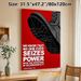 George Orwell 1984 Quote Painting Poster, Bold Graphic Monochrome Boot On Red Backdrop Poster, Thought-provoking Literary Quote Decor For Home Office_maomaolike.com