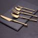 Matte Black 5-Pack Cutlery - Gold Accent Sliver Kitchen_maomaolike.com