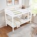 Twin Over Twin Bunk Bed With Thick Posts,Wooden Bunk Bed With High Guardrail And Ladder For Kids, Teens, Dorm Rooms, And Guest Rooms,No Box Spring Needed,White_maomaolike.com