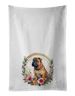 Shar Pei And Flowers Kitchen Towel Set Of 2 White Dish Towels Decorative Bathroom Hand Towel For Hand, Face, Hair, Yoga, Tea, Dishcloth, 19 X 28", White_maomaolike.com