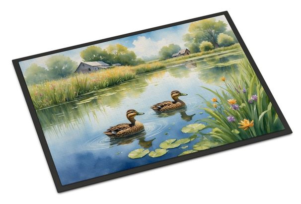 Mother Duck Doormat Front Door Mat Indoor Outdoor Rugs For Entryway, Non Slip Washable Low Pile, 24H X 36W_maomaolike.com