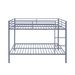 Full Over Full Bunk Bed, Heavy Duty Metal Bunk Bed Frame With Built-in Ladder And Safety Guard Rail, Low Metal Bunk Bed Frame For Kids, No Boxspring Required, For Small Spaces,Gray_maomaolike.com