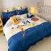 Basketball Shooting Boy Cartoon Embroidery 100% Autumn Winter Brushed Four-Piece Set Pure Cotton Children's Duvet Cover 1.8_maomaolike.com