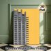 Brutalist Architecture Painting Poster, Minimalist Gray High-rise Against Warm Yellow Backdrop Poster, Sleek Geometric Design For Office & Living Room_maomaolike.com