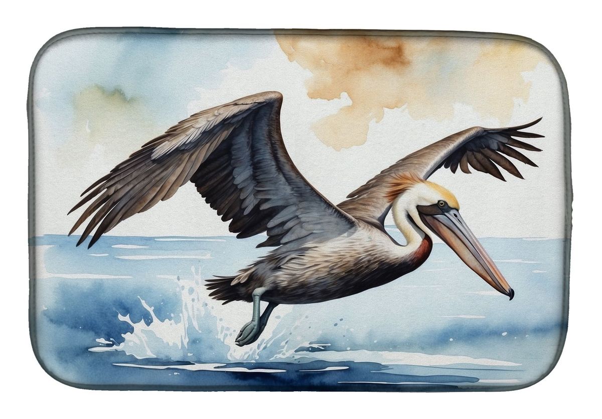 Pelican Diving Dish Drying Mat Absorbent Dish Drying Mat Pad For Kitchen Counter Dish Drainer Mat For Countertop, 14 X 21", Multicolor_maomaolike.com