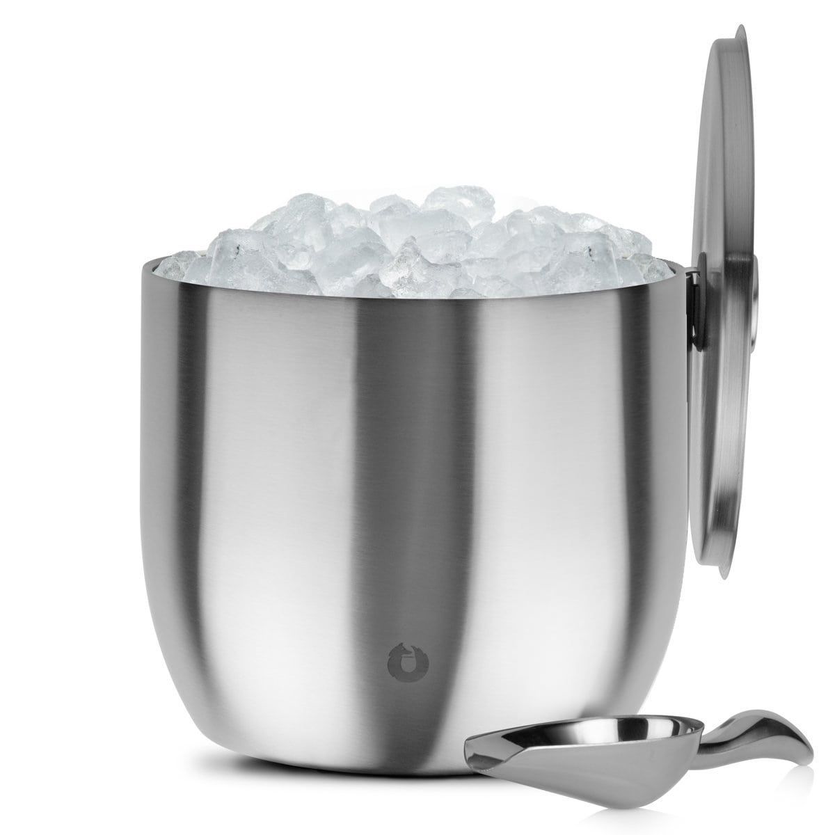 Extra Large Ice Bucket With Lid And Ice Scoop, Steel_maomaolike.com