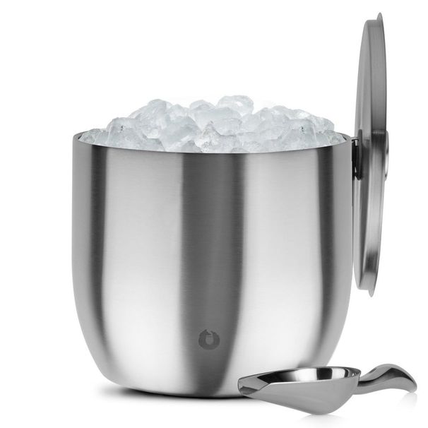 Extra Large Ice Bucket With Lid And Ice Scoop, Steel_maomaolike.com