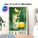 Gin & Tonic Themed Painting Poster, Vibrant Stylized Cocktail Illustration Poster, Refreshing Lemon-mint Drink Design, Ideal For Bar, Kitchen Or_maomaolike.com