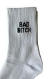 Unisex BAD B ITCH socks Medium socks White socks alphabet socks sub-casual socks_maomaolike.com