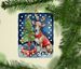 Italian Greyhound Christmas Reindeer Porcelain Ornament Christmas Tree Hanging Decorations For Home Christmas Holiday, Rectangle, Gift, Multicolor_maomaolike.com