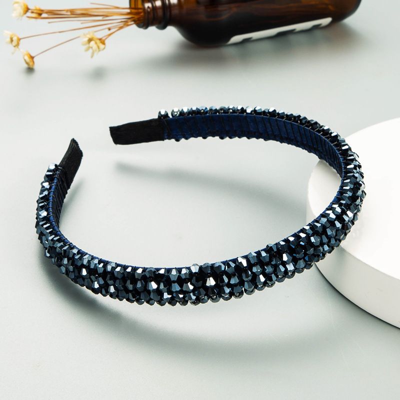 Pdmcms European and American Popular Fishing Line Woven String Crystal Headband Ins Korean Version High-end Facial Wash Headband_maomaolike.com