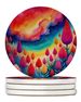 Colorful Celosia Large Sandstone Coasters Pack Of 4 Absorbent Round Coasters Decor Gifts For Men Or Women, 4 In, Multicolor_maomaolike.com