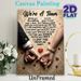 "We're A Team" Romantic Love Quote Painting Poster, Vintage Ornate Patterned Poster With Sweet Couple Hand-holding, Warm Heartfelt Message, Ideal For_maomaolike.com