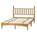 Wood Bed Frame With Spindle Headboard, Solid Rubber Wood Foundation With Wood Central Supports, 1000 Lb Capacity, Easy Assembly, No Box Spring Needed, Full - Rustic Oak_maomaolike.com