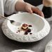 Rock Pattern Ceramic Household Deep Dish Creative Hotel Restaurant Tableware High-end White Dinner Soup Plate_maomaolike.com