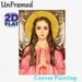 Saint Philomena Painting Poster, Exquisite Realistic Religious Art Poster, Serene Praying Figure With Golden Halo & Floating Feathers, Ideal For_maomaolike.com