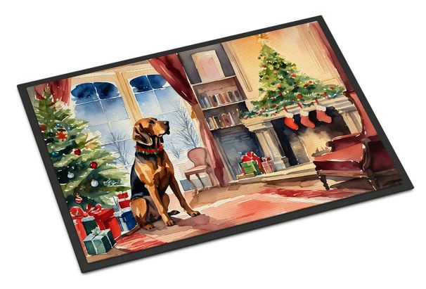 Bloodhound Cozy Christmas Doormat Front Door Mat Indoor Outdoor Rugs For Entryway, Non Slip Washable Low Pile, 24H X 36W_maomaolike.com