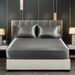 silk satin fitted sheet satin cool feeling bedspread mattress cover_maomaolike.com