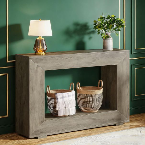Farmhouse Console Table, Rustic Wood Entryway Sofa Table With Storage_maomaolike.com