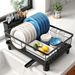 SNTD Dish Drying Rack For Small Kitchen Counter, 11" W X 15" L, Black_maomaolike.com