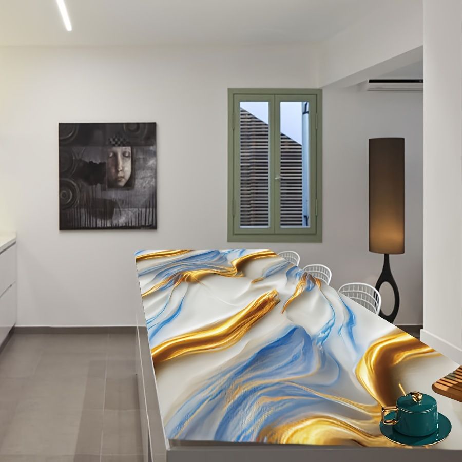 Granite Gilded Marble Pattern Self-Adhesive Home Decoration Building Materials Kitchen PET Oil-Proof Sticker Background_maomaolike.com